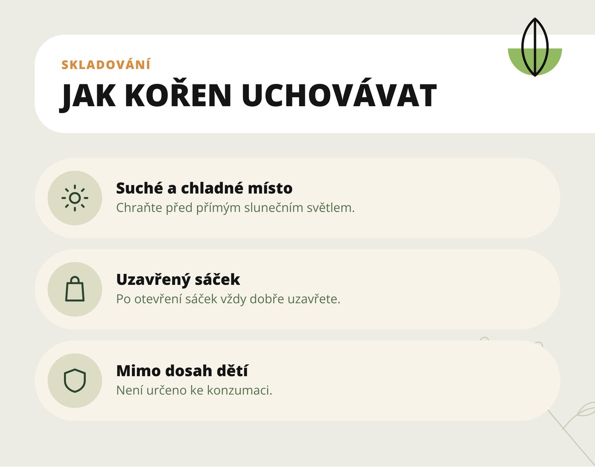 Morinda lékařská Dona Natura – skladování v suchu a chladu, mimo dosah dětí, pro laboratorní a technické použití